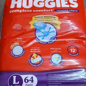 New Huggies Pants With Size L 64pieces