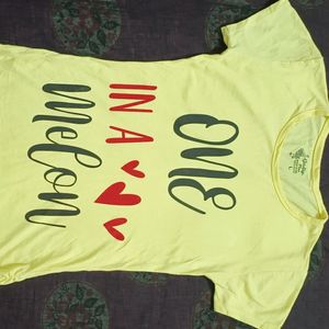 Women's Yellow Daily Wear Tshirt/Top