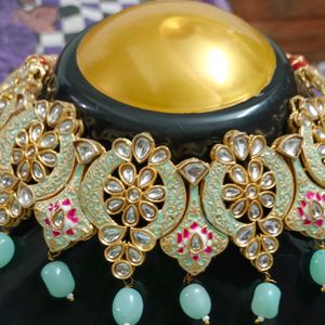 Pista Green Kundan Jewellery Set