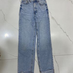 straight fit high waist denim jeans