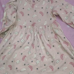 Full Sleeve Frock-peach