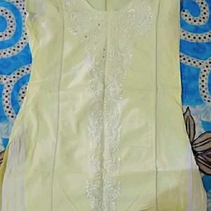 Cream Colour Short Kurti Top