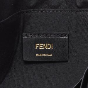 FENDI Zucca monogram red canvas leather zip Clutch