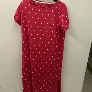 M&S 16 pink Heart Dress With Side Slit