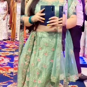 Sea Green Wedding LEHNGA CHOLI With DUPATTA