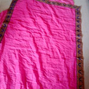 Preety Plain Pink Saree