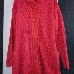 BEAUTIFUL RUST RED LONG SWEATER ALL MOST NEW