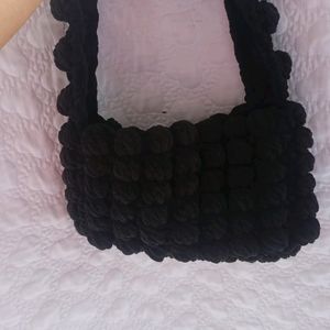 Black Crochet Handbag