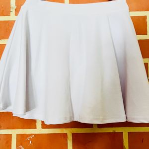 White Skirt With In-built Shorts