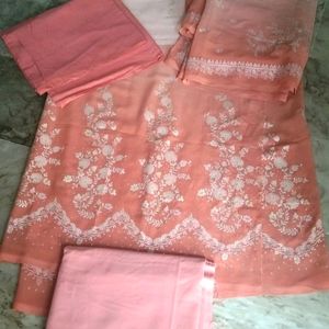 4piece Fancy Gerogette Suite Set (Unstitched)