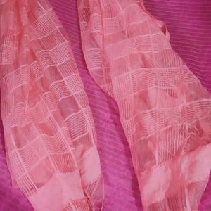 Light Pink Colour Cotten Silk Beautiful Dupatta