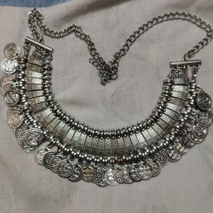 Oxidized Coin Necklace