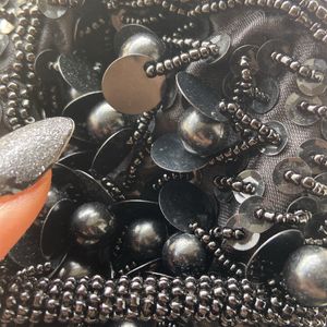 Shimmery Black Denim with Free Mini Handbag