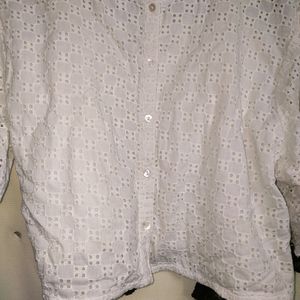 Off White Chicken Pattern Style Back Shirt