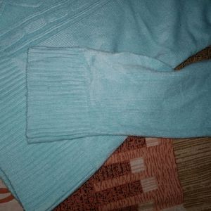 Sky Blue Woolen Sweater For Girls