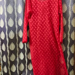 Red chiffon Kurti