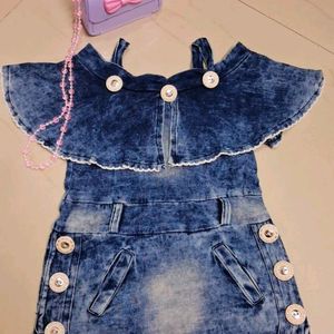 Baby Girls Denim Middi Dress