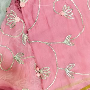 Baby Pink Colour Siffon Saree