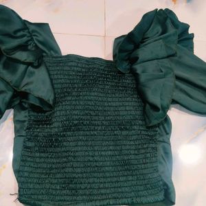 Dark Green Top For Party