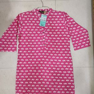 Light Weight Cotton Cambric Elephant Print Kurta