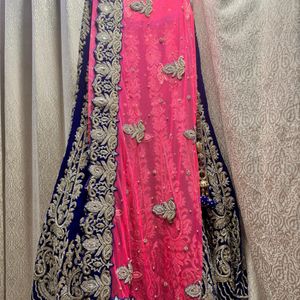 Navy Blue Heavy Bridal Lehenga