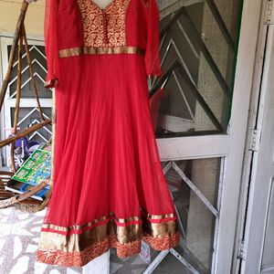 price drop suit beutifull, net anarkali suit,heavy work ,party wear soft comfortable fabric kurta perfect size in l size girl