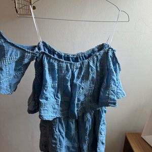 Blue Texture Romper