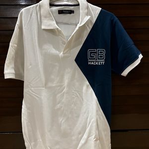 White Hackett Blue Striped Polo T-shirt