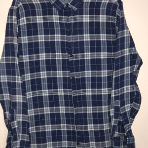 Blue And White Checked Shirt