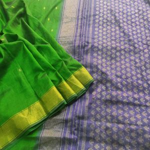 Green And Blue Silk Saree