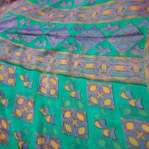 GREEN GEORGETTE SAREE