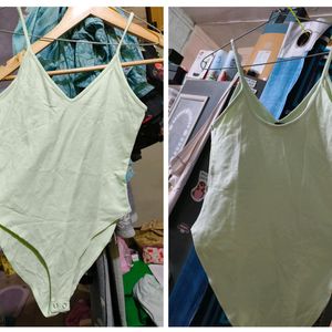 Forever 21 Pistachio Sleeveless Bodysuit