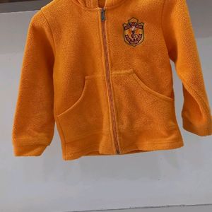 Winter Orange Colour Jacket With Hoody