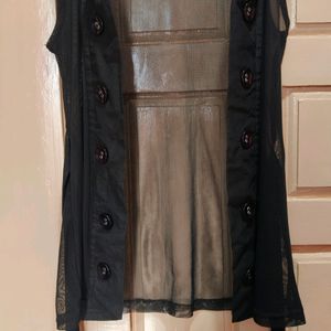 Black Mesh Waist Coat