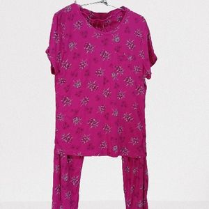 Magenta Colour Sleepwear Set