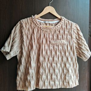 Korean Pleated Crop Top