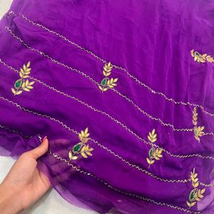 Jaipuri Chiffon Saree Hand Work