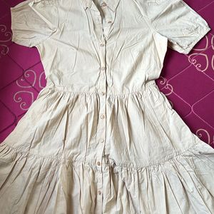 Korean frock in nude colour