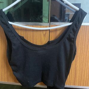 Black Ribbed Brallete Top