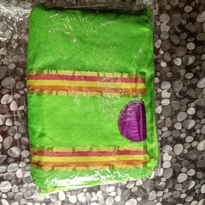 Parrot Green Silk Saree