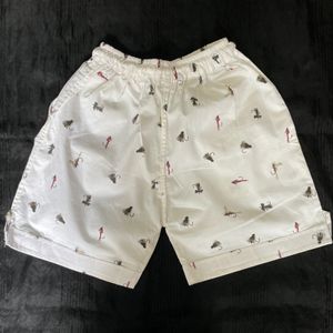 White Printed Shorts