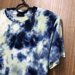 Hues Of Yellow And Blue Tie Dye Soft T-shirt