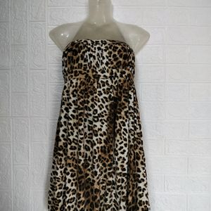 Trending Tiger Printed Tube Dress