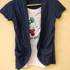 Teddy T Shirt With Shrug Attached