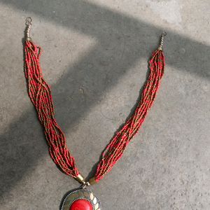 Red Necklace With big Pendant