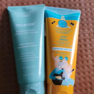 A combo Of Sunscreen And Anti Pigmentation Cream