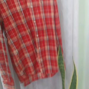 Red Color Peter England Check Shirt