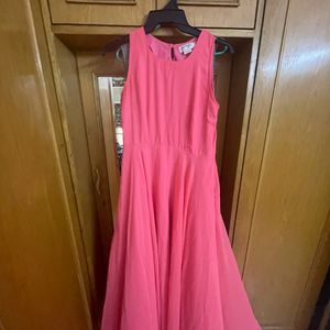 Women Peach Coloured Solid Maxi Dress