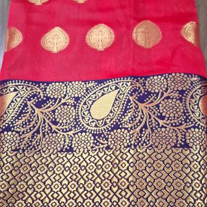 Beautiful Art Silk Saree Without Blouse