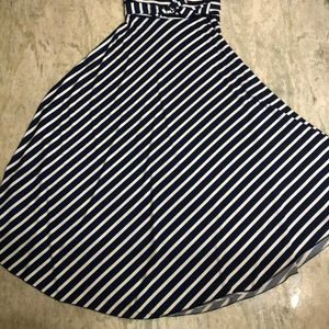 Blue & White Striped Skirt